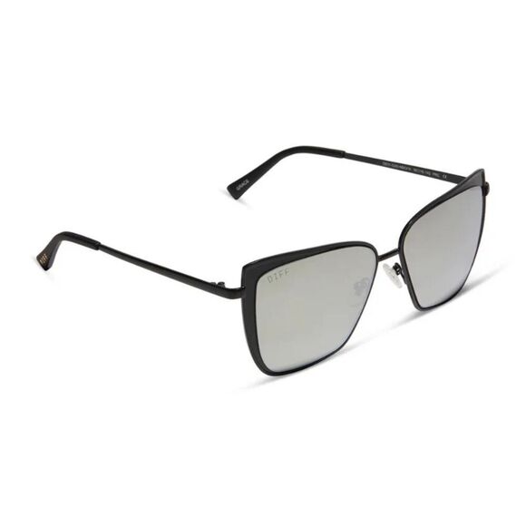 NWT Diff Eyewear - Grace Sunglasses - Matte Black Grey Mirror main image 6